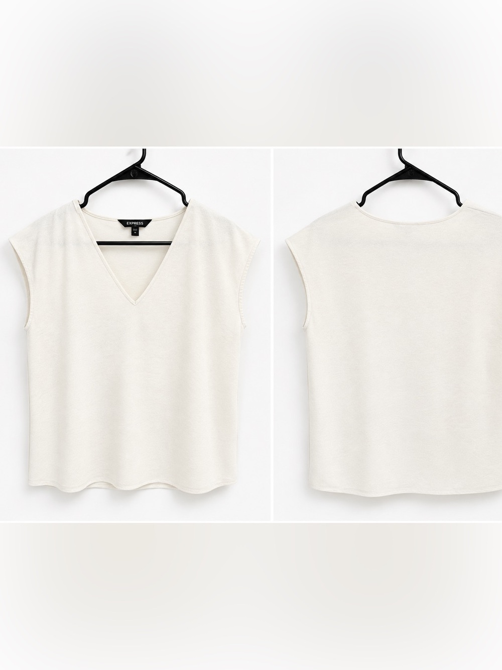 Express Cream V-Neck Sleeveless Tank Top